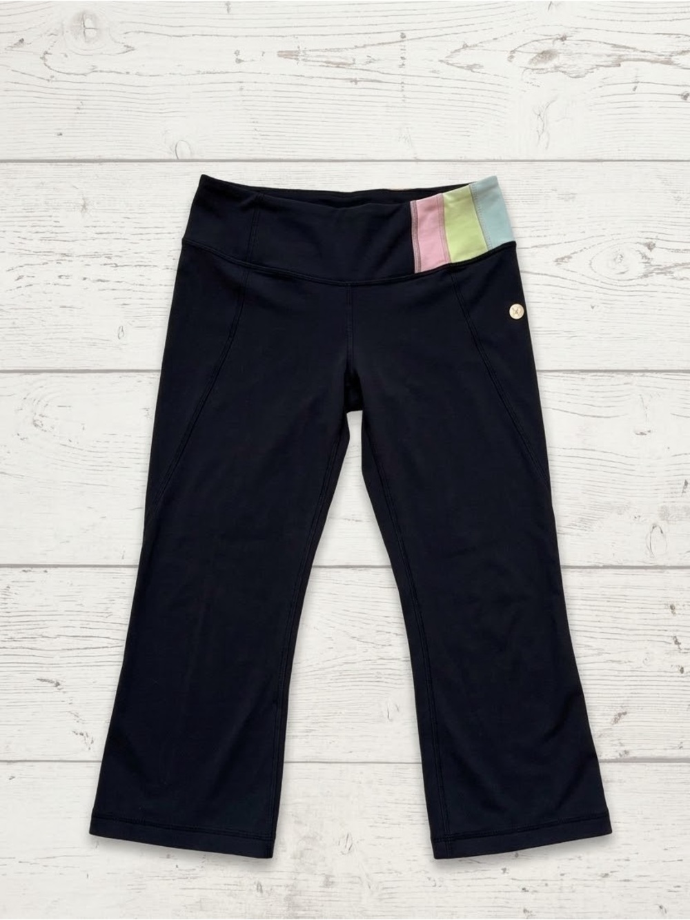Lululemon Gather & Crow Crop Pants 6 Black Quilt Spring 13 Fresh Vintage Size 6